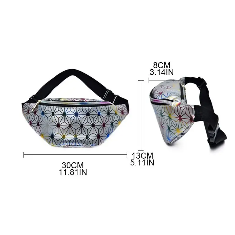 Женская поясная сумка из искусственной кожи с градиентной голограммой и