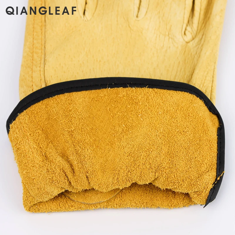 QIANGLEAF, новинка, мужские рабочие перчатки, свиная кожа, защита для безопасности, режущий рабочий ремонтник, гаражные гоночные перчатки, H92