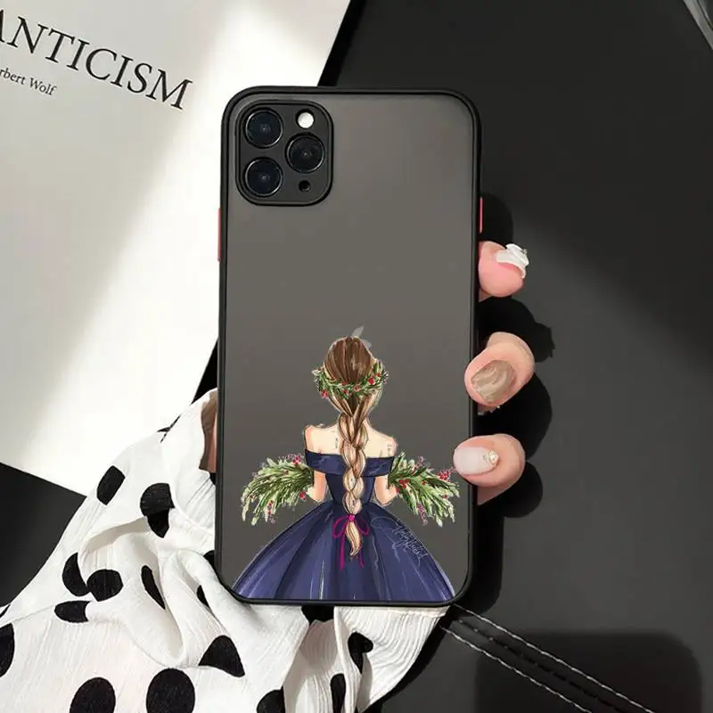 

Beautiful girl with long hair Phone Case For iphone 12 11 8 7 plus mini x xs xr pro max matte transparent cover
