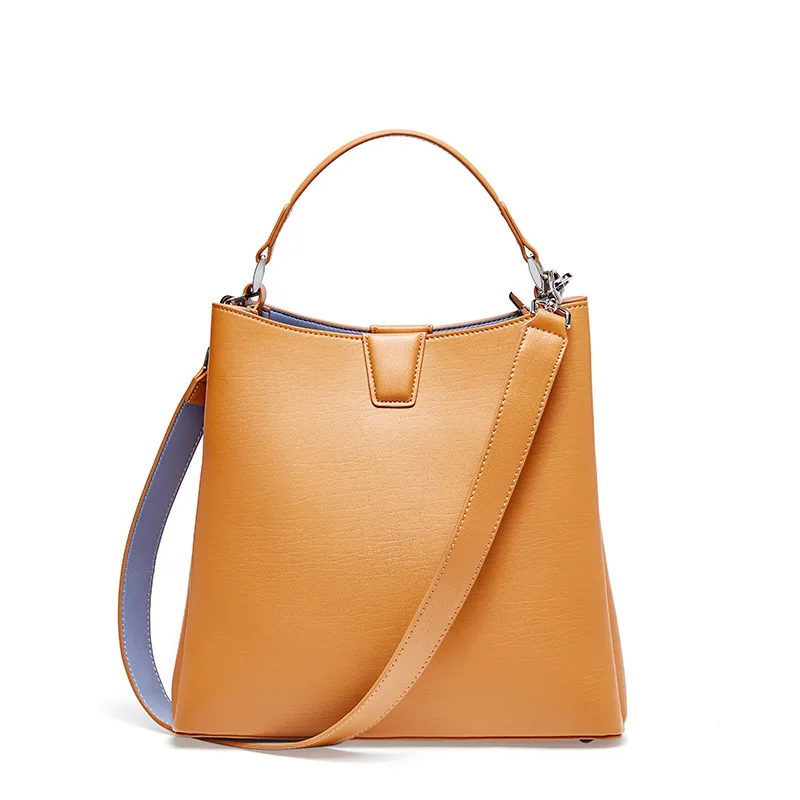 

Women's Leather Bags New Fashion Handbag Female Cattle Leather Bag Women Bucket Bag Female Shoulder/Crossbody Bag