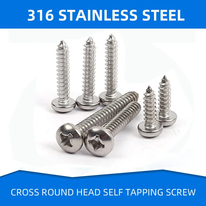 

316 Stainless Steel Self-Tapping Pan Screw Phillips Fasteners Wood Screws round Head Screw M4.2 M4.8 M5.5 M6.3