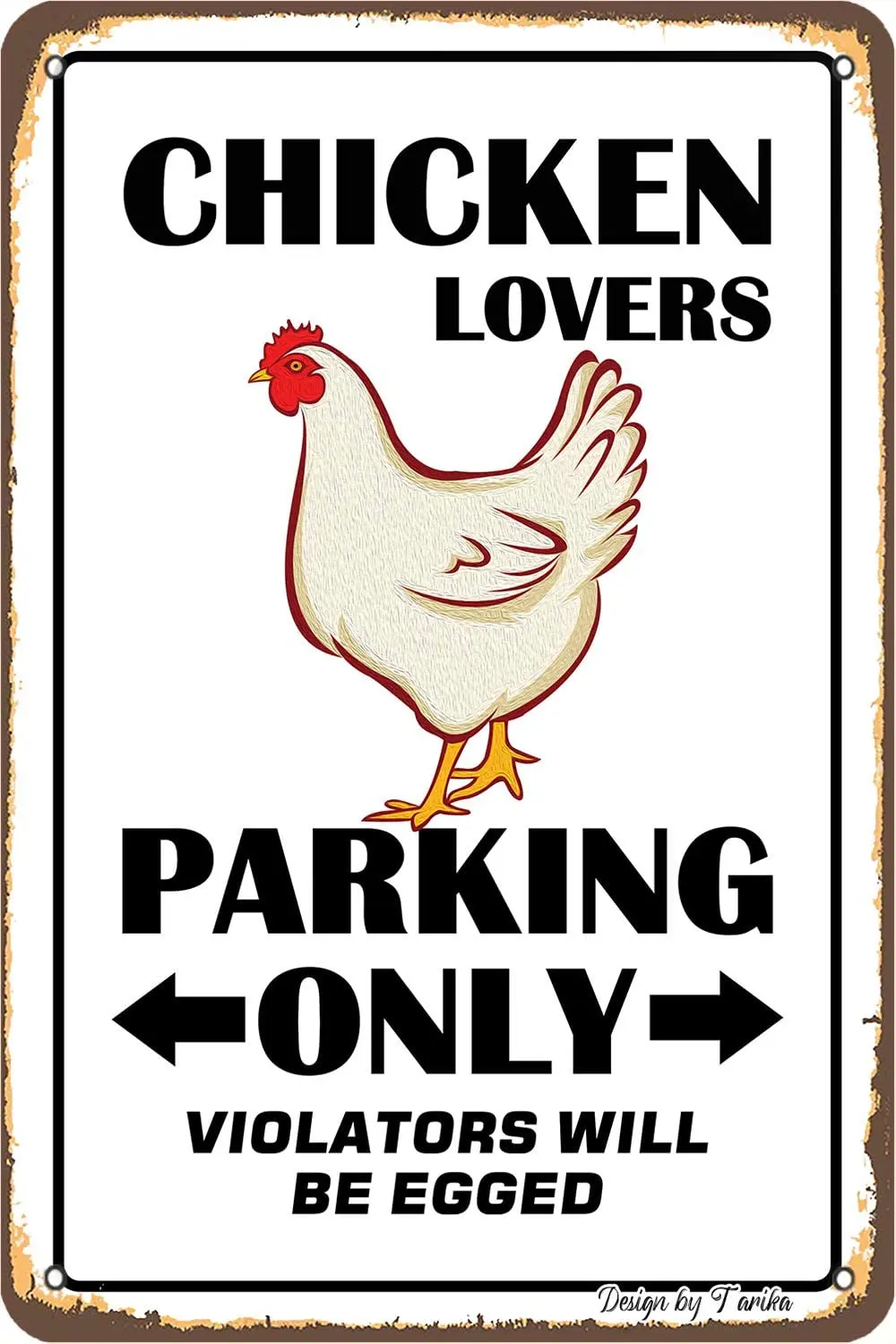 

Куриные влюбленные парковка только нарушители будут оправлены 8x12 дюймов Железный винтажный вид украшение табличка знак для домашнего деко...