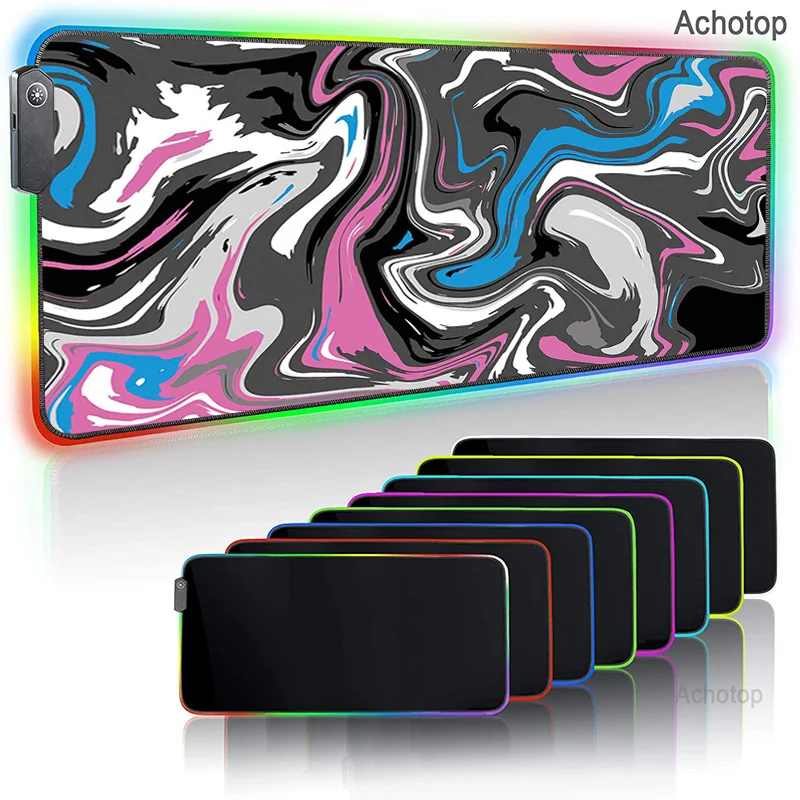 

Strata Liquid RGB Mouse Pad Large Gaming Accessories Computers Keyboard Large XL Rubber Durable Mousepad For CS GO LOL Desk Mat
