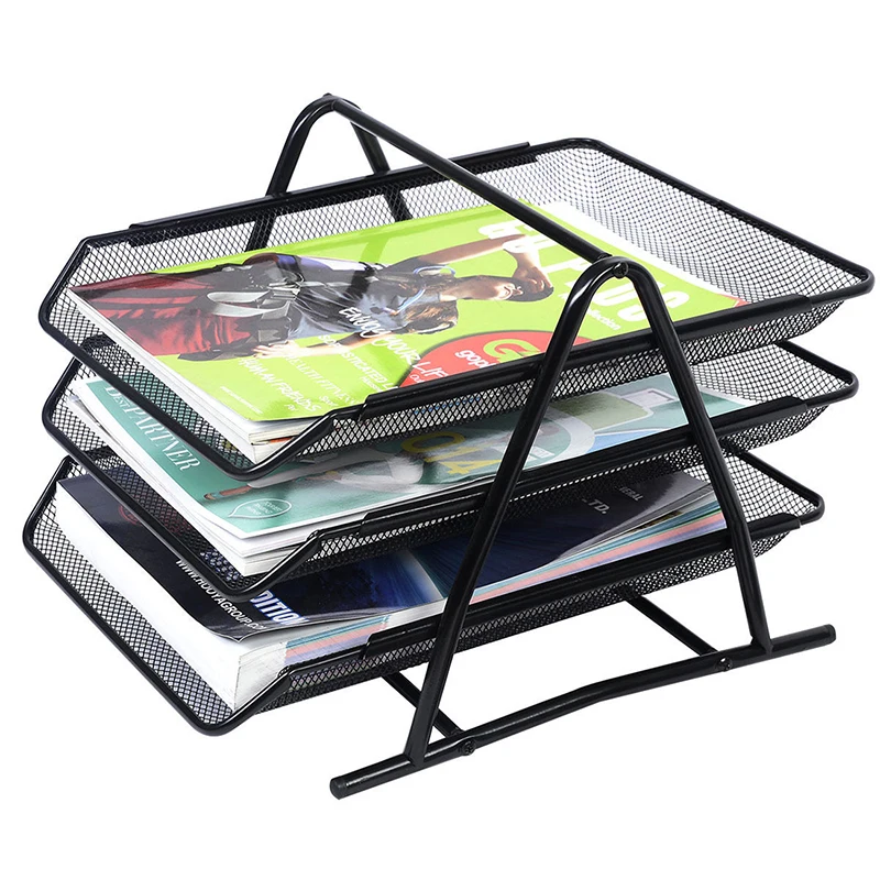 Office Filing Trays Holder A4 Document Letter Paper Wire Mesh Storage Organiser |