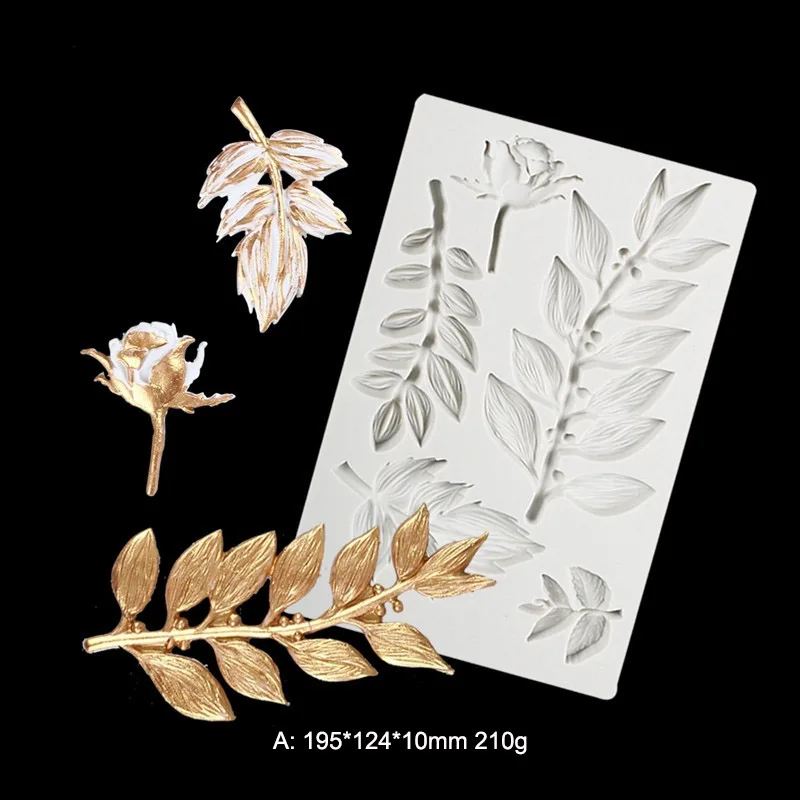 

Retro European Relief Flower Leaf Silicone Mold Dressing Mirror Shape Cake Decorating Tool Gumpaste Fondant Mould Baking Mold