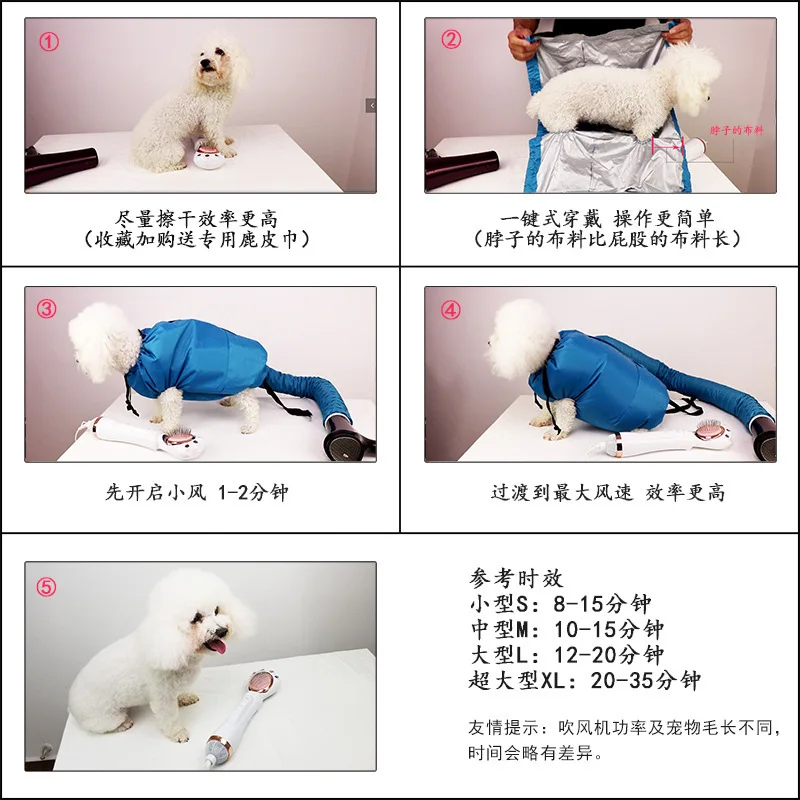 

2021 New pet drying box hair dryer drying bag dryer dog cat bath drying supplies