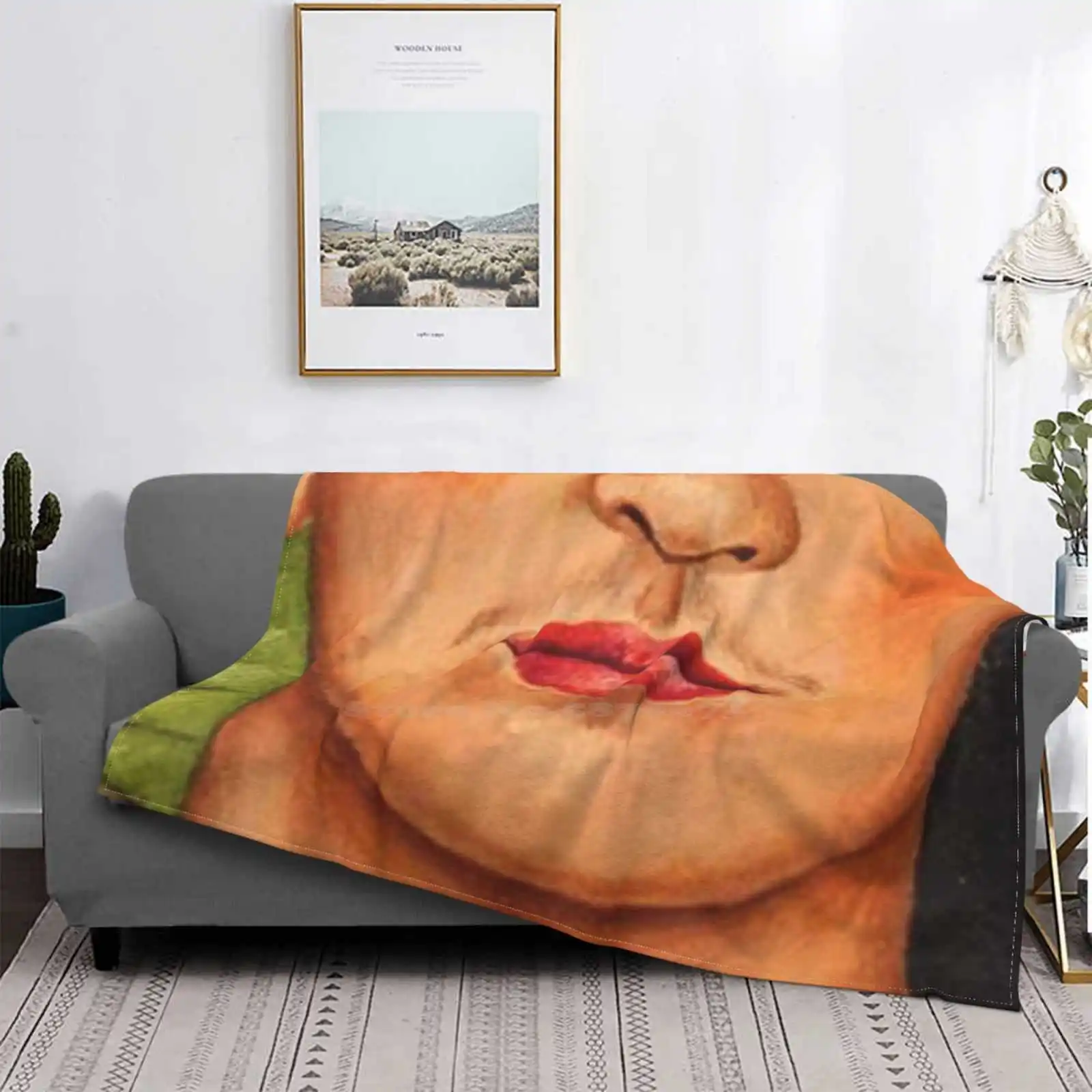 

Frida Mask Latest Super Soft Warm Light Thin Blanket Artistic Fine Art Mexican Funny Smile Art History Portrait Surrealism