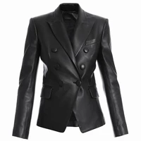 high quality new products europe and the united states 2022 autumn and winter leather jacket fashionable ladies blazer