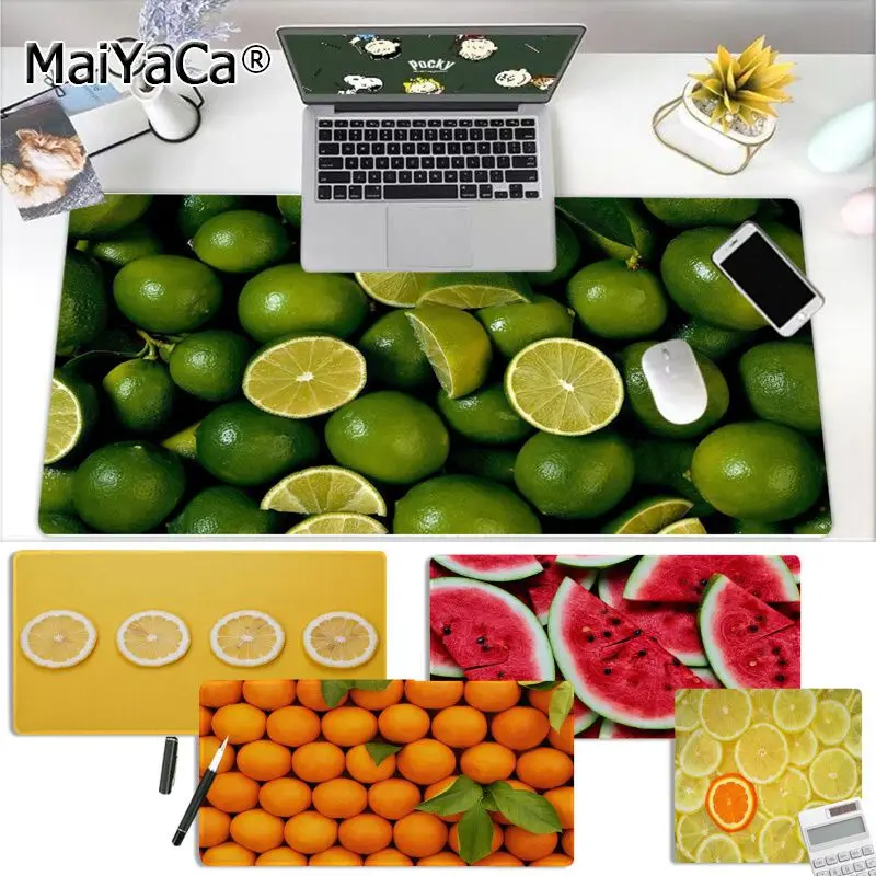 

Новинка 2019, летний коврик для мыши MaiYaCa в виде фруктов, арбуза, апельсина, лимона, дизайн «сделай сам», настольный резиновый игровой коврик дл...
