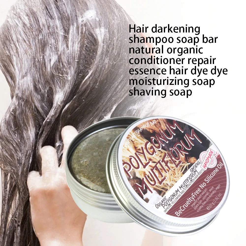 

Hair Darkening Shampoo Soap Bar Natural Organic Conditioner Repair Essence Hair Color Dye Moisturizing Soap Wash Hair Care