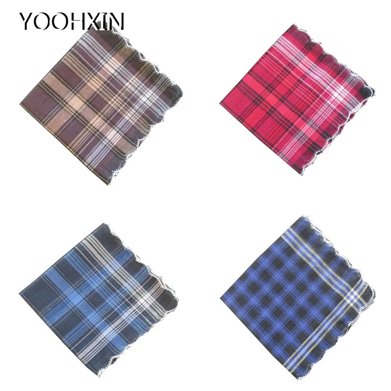 5 шт. 28 см Новый хлопковый полосатый кружевной квадратный носовой платок с