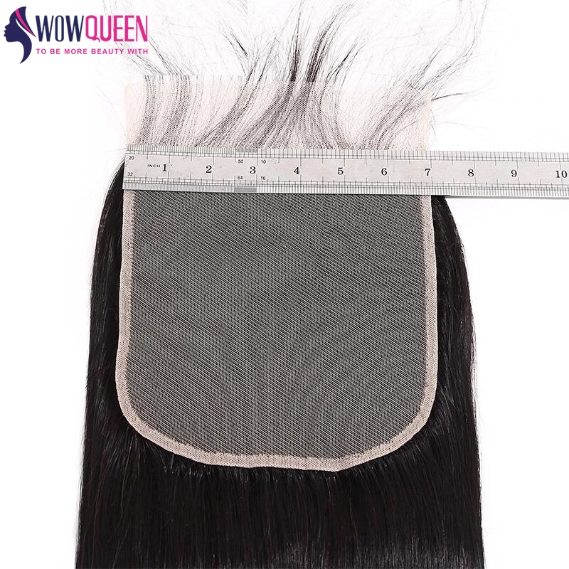 WOWQUEEN Brazilian Straight 5×5 Lace Closure 4x4 Remy 100% Human Hair | Шиньоны и парики