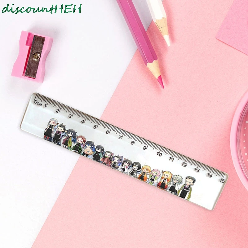 

Anime Demon Slayer: Kimetsu No Yaiba Kamado Tanjirou Cosplay Platic Ruler Measuring Scale Students Cartoon Measure Ruler Gift