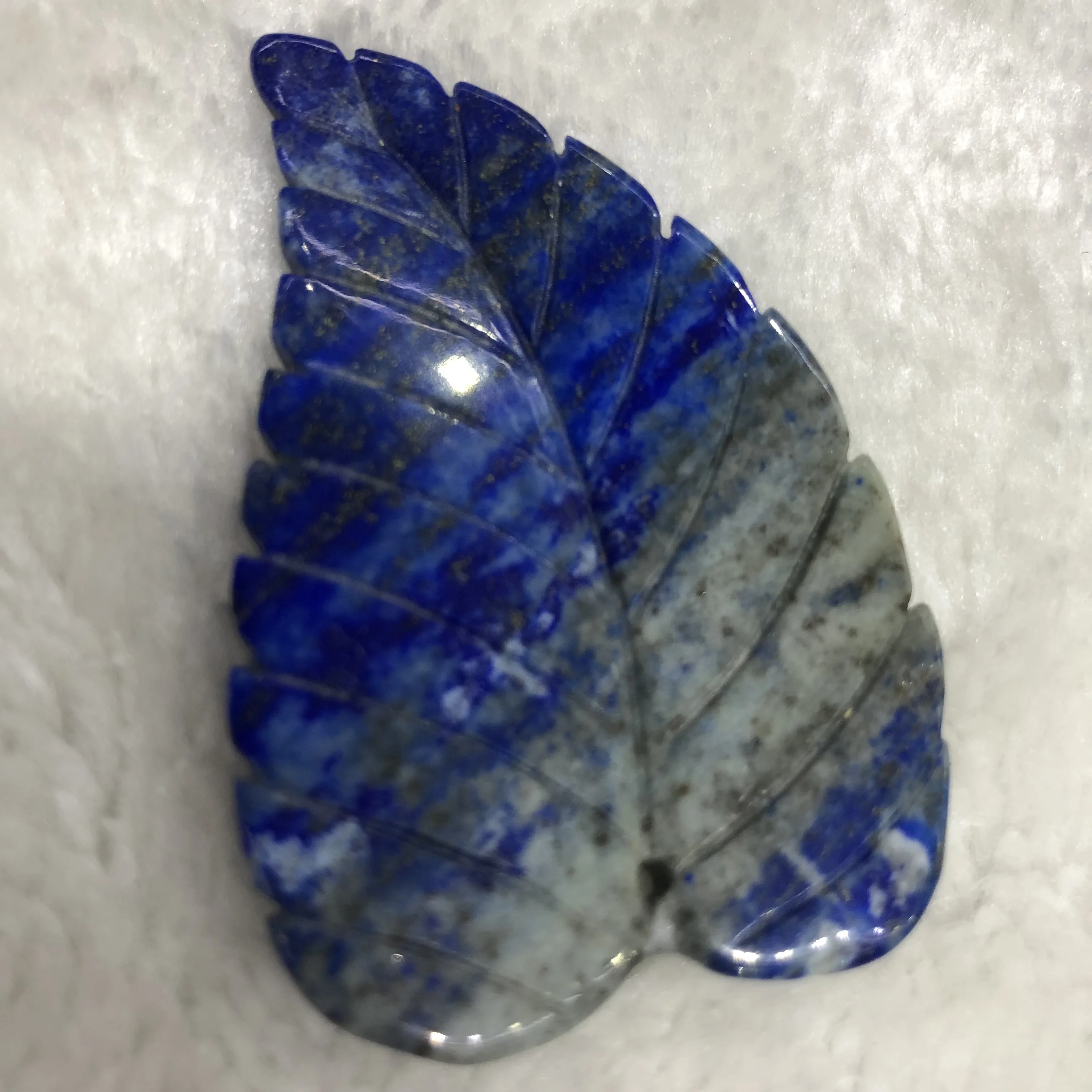 

Natural lapis engraved leaves quartz crystal as a Christmas gift free delivery