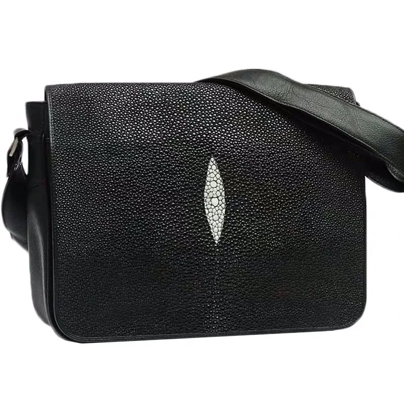 Аутентичный натуральный морской скат кожаная мужская повседневная сумка через