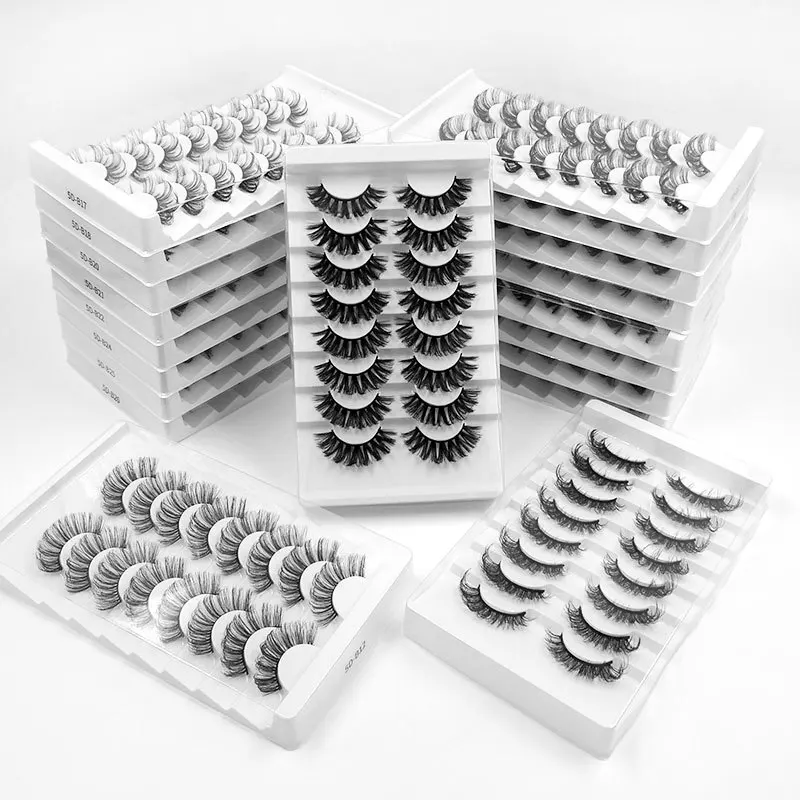 

8 Pairs 3D 18mm Lashes Natural False Eyelashes Dramatic Volume Fake Lashes Makeup Eyelash Extension Silk Eyelashes