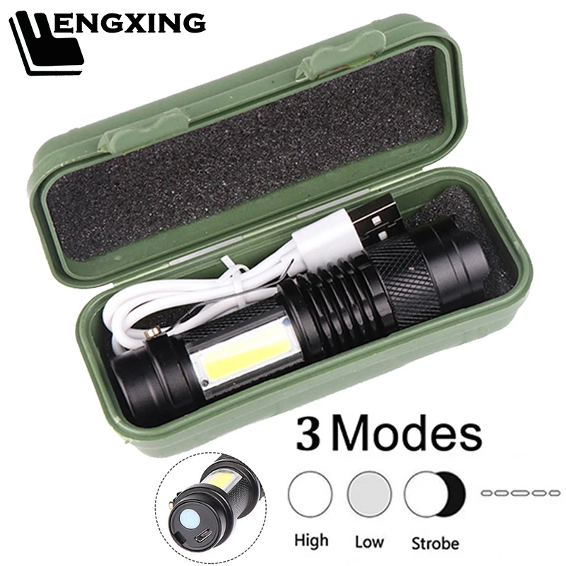 Мини светодиодный фонарик Встроенный аккумулятор XP G Q5 Zoom Focus Torch Lamp 2000 люмен