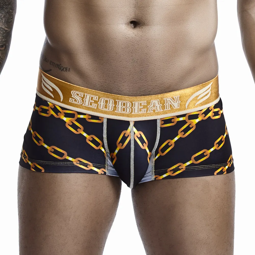 SEOBEAN Brand Tiger Stripe Men's Underwear Boxers Male pyjama  Panties Sexy Low Waist Men Boxer Shorts Calzoncillos Cuecas