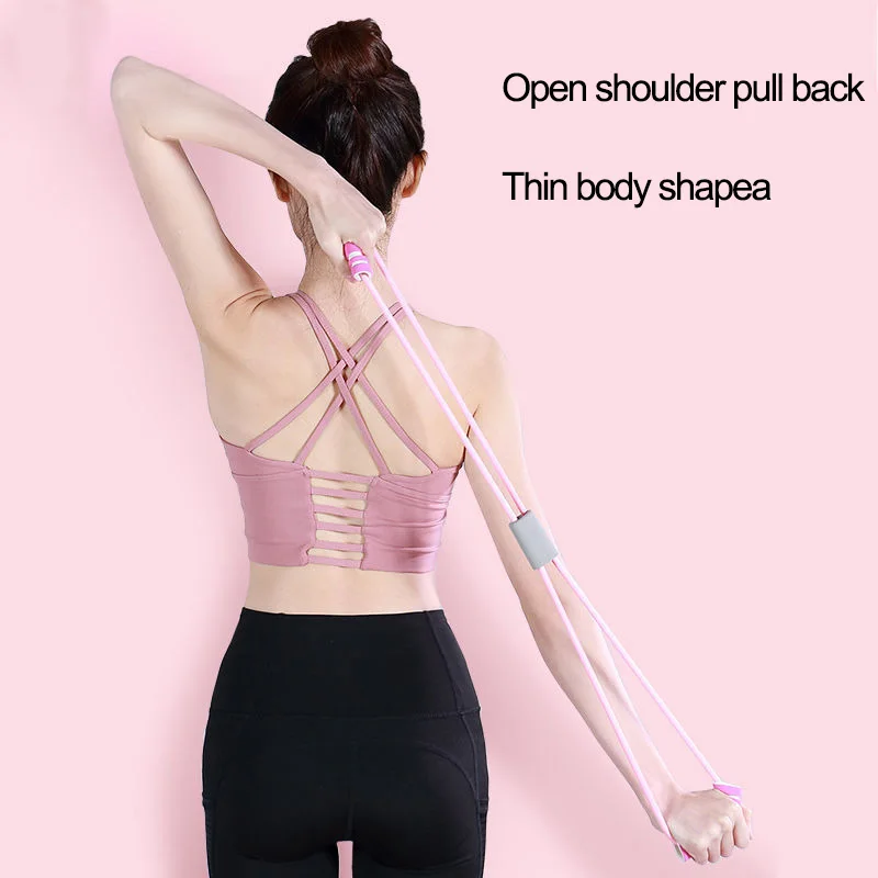 

Yoga Belt Figure Eight Yoga Home Fitness Belt Strong Pull Sweat Absorption Quick-Drying Elastic Belt Beauty Back Training Belt