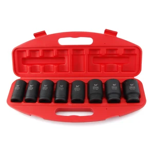 Набор ударных глубинных розеток, 8 шт., 34 дюйма, длина 78 мм, пневматическая муфта ветрового пистолета, квадратное отверстие 19 мм, 26 27 29 30 32 35 36 38 мм