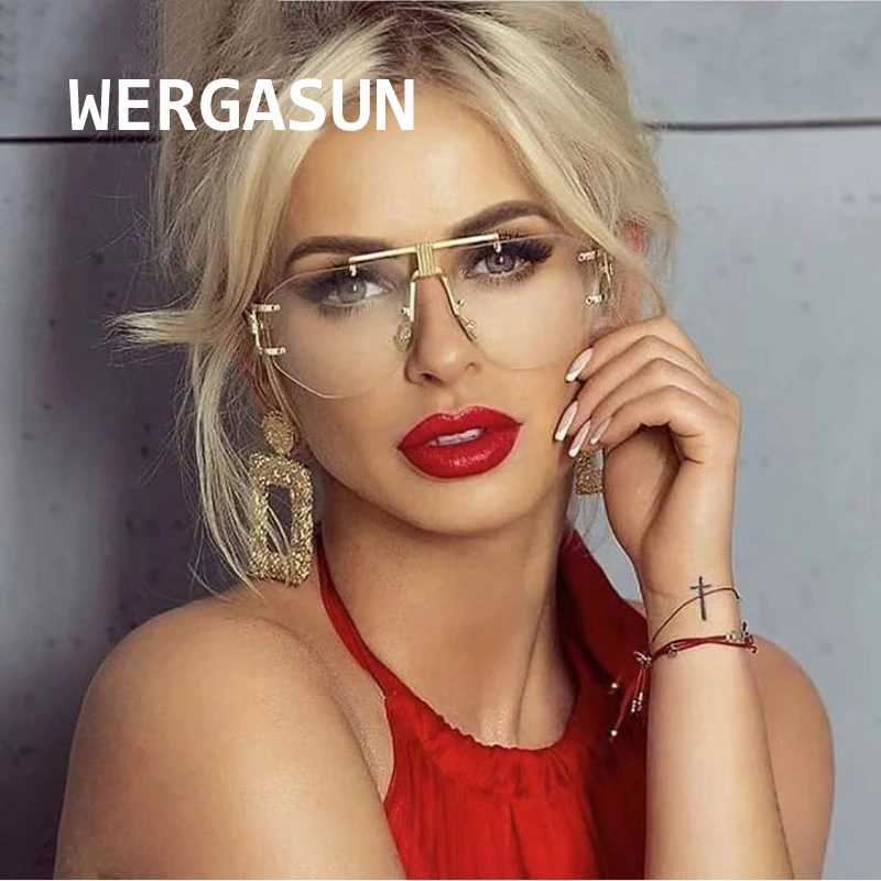Солнцезащитные очки без оправы WERGASUN для мужчин и женщин роскошные брендовые