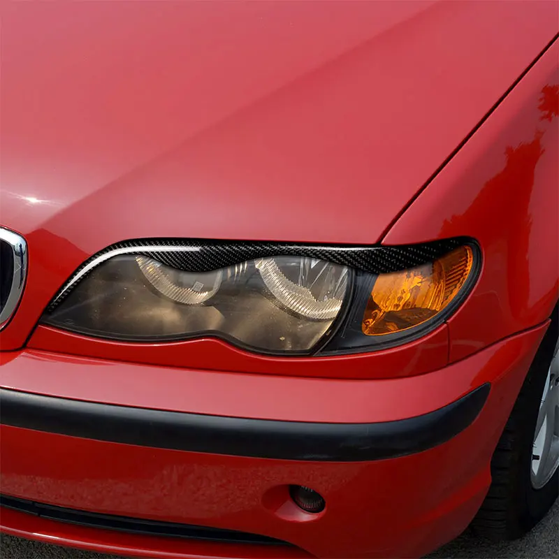 

Carbon Fiber Car Accessories Interior Headlights Eyebrow Carbon Fiber Decals Cover Trim Stickers For BMW 3 Series E46 1998-2005