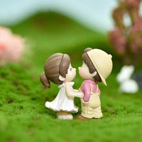fairy tale garden dancing couple diy doll model holiday cake decoration keychain pendant kissing hug home accessories crafts toy