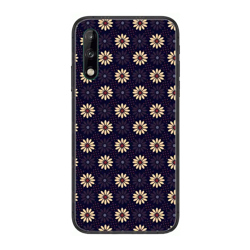 

African style fabric Clear Phone Case For Huawei Y 5 6 7 8 9 A P S Pro 2020 2019 Black Etui Coque Hoesjes Comic Fashion