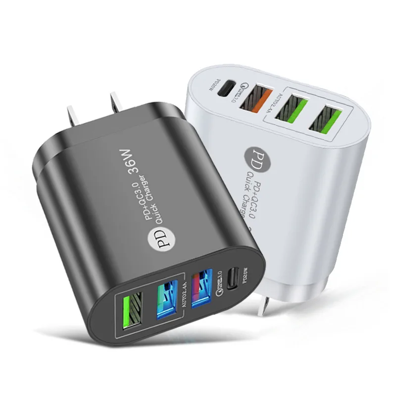 

USB Charger PD36W Fast Charging Charger Type-C QC3.0 Fast Charging Adapter Phone charger Suitable for Xiaomi Huawei Apple