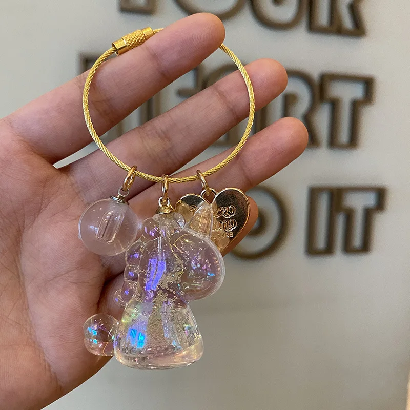 Новый креативный Прозрачный кристаллический одноугольный брелок для ключей