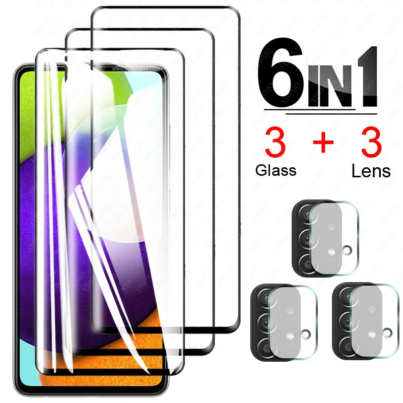 

Tempered Glass on For Samsung Galaxy A52 A72 A32 A42 A71 A51 5g Screen Protector on A21s M31s S21 Plus S20 Fe Camera Lens Glass