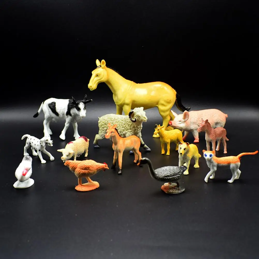 14Pcs PVC Realistic Farm Animal Model Horse Sheep Pig Duck Goose Figure Toy | Игрушки и хобби
