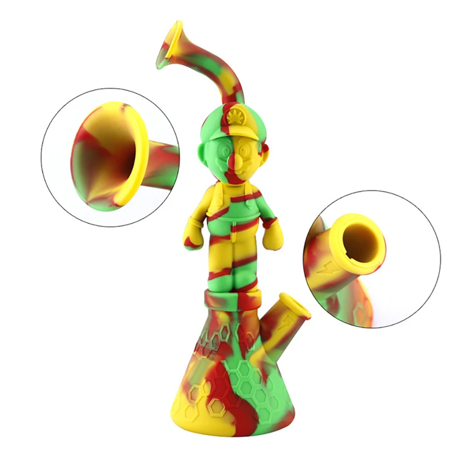 Марио воды Бонг курительная трубка силиконовая для травы табака воск со