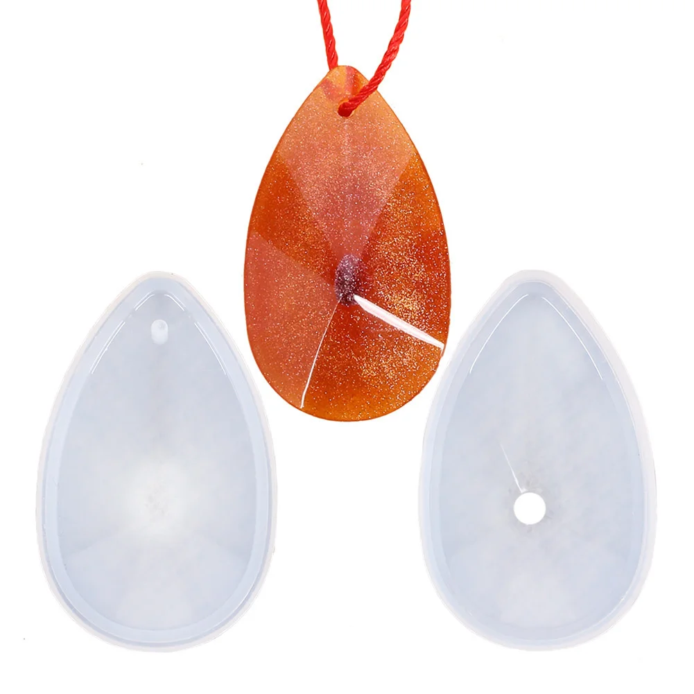 

DIY Crystal Gutta Percha Tridimensional Crystal Section Water Drop Pendant With Hole Tridimensional Pendant Resin Silicone Mold