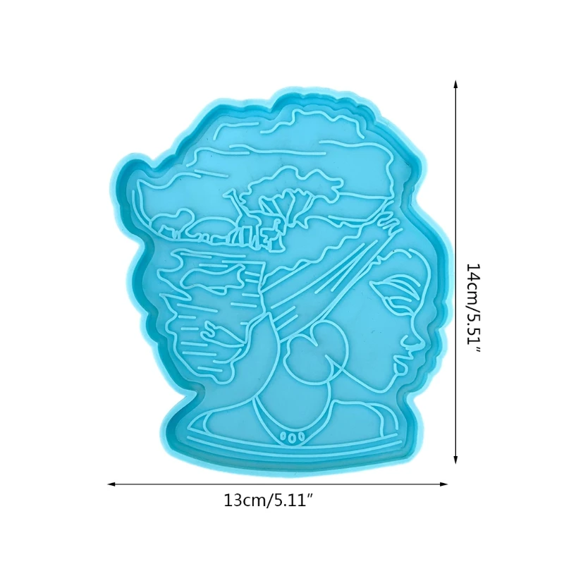 

Afro Female Rolling Tray Epoxy Resin Mold African Goddess Fruit Plate Silicone Mould DIY Crafts Jewelry Casting Tool