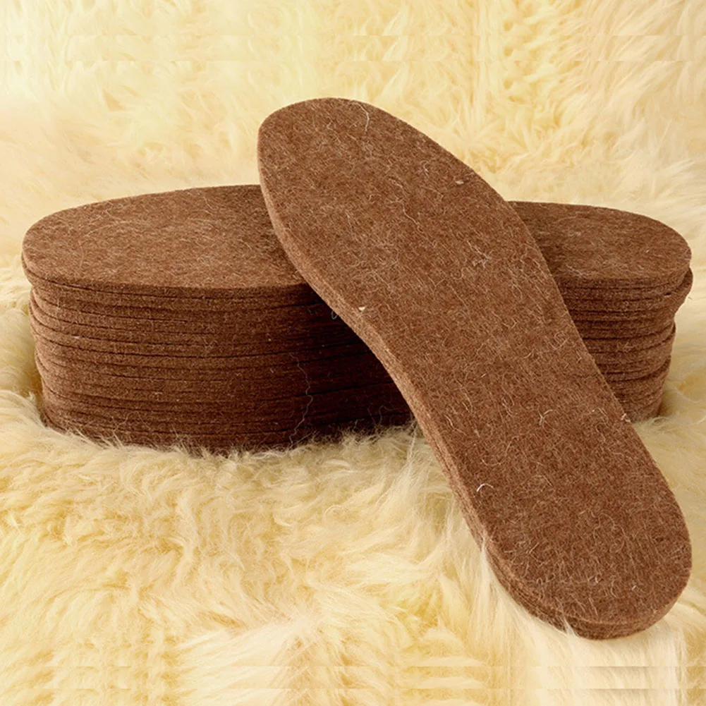 Зимние ватные стельки 1 пара шерстяные фетровые толстые теплые Дышащие зимние