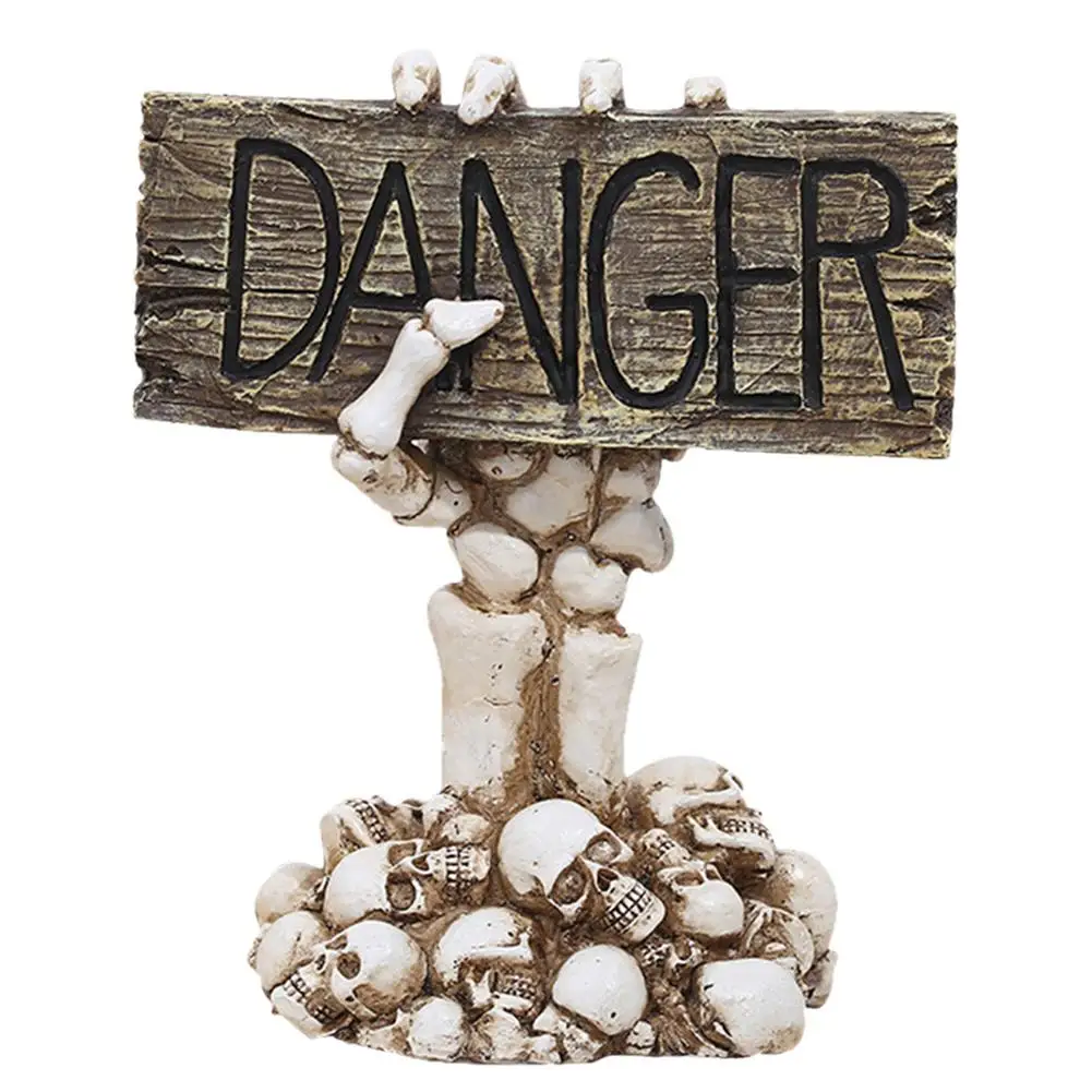 

Halloween Danger Sign Skeleton Arms Stakes Garden Scary Decoration Welcome Sign Ground Breaker Resin Ornament Realistic Skeleton