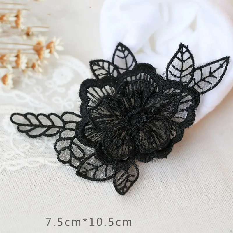 ZOTOONE Черный цветок Вышивка Кружева Патчи железа на DIY Швейные бусы T наклейка