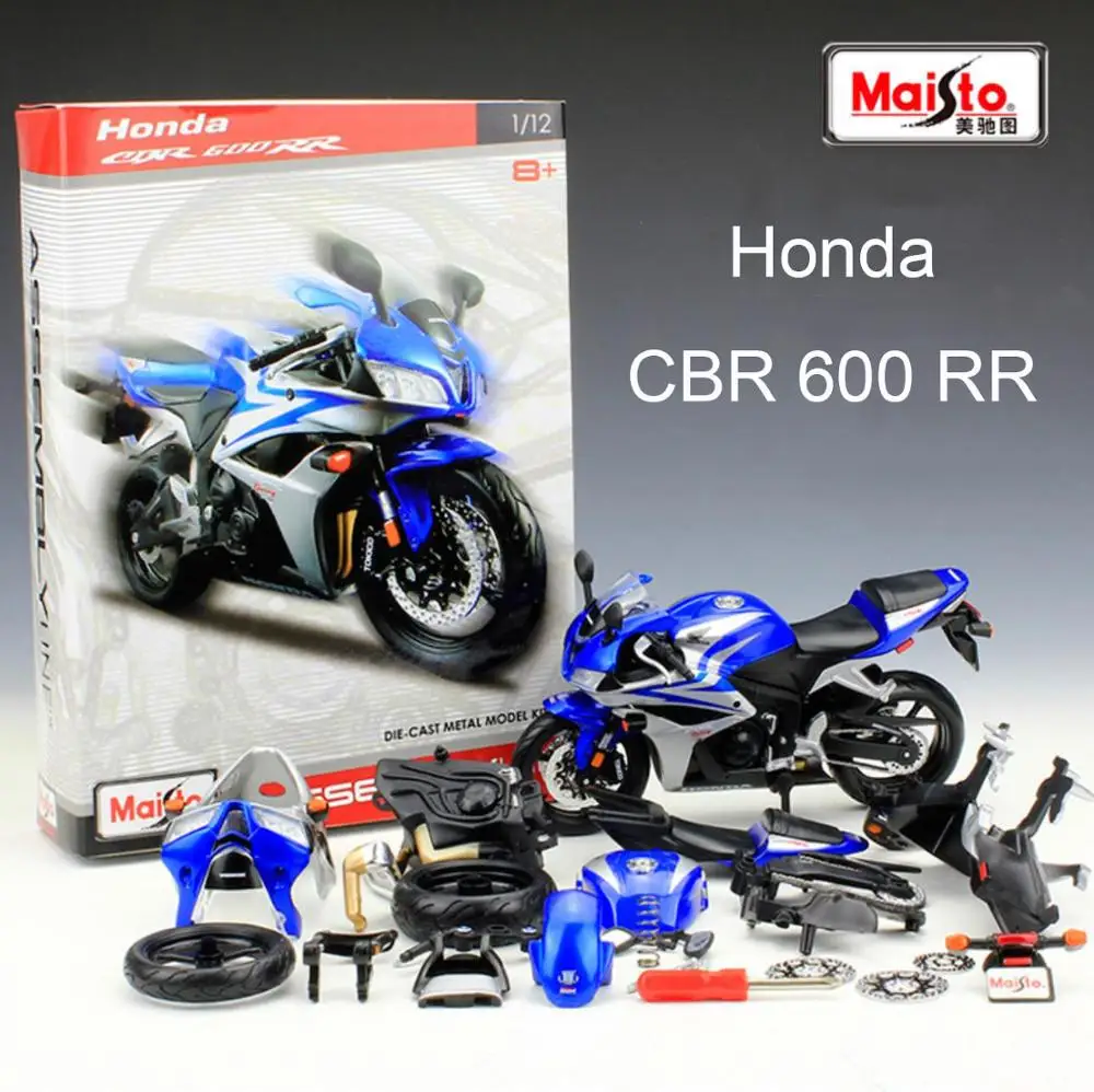 Maisto 1/12 1:12 Scale Honda CBR 600 RR Diecast Racing Motorcycle Assembly Display Collectible Models Children Boys Kid Toy