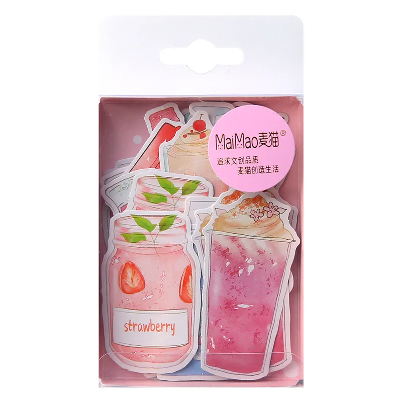 

40pc/lot Cartoon Girl Furit Food Stickers Skateboard Scrapbook Suitcase Pink Sticker Pack Laptop Racing Kid Stiker For Children