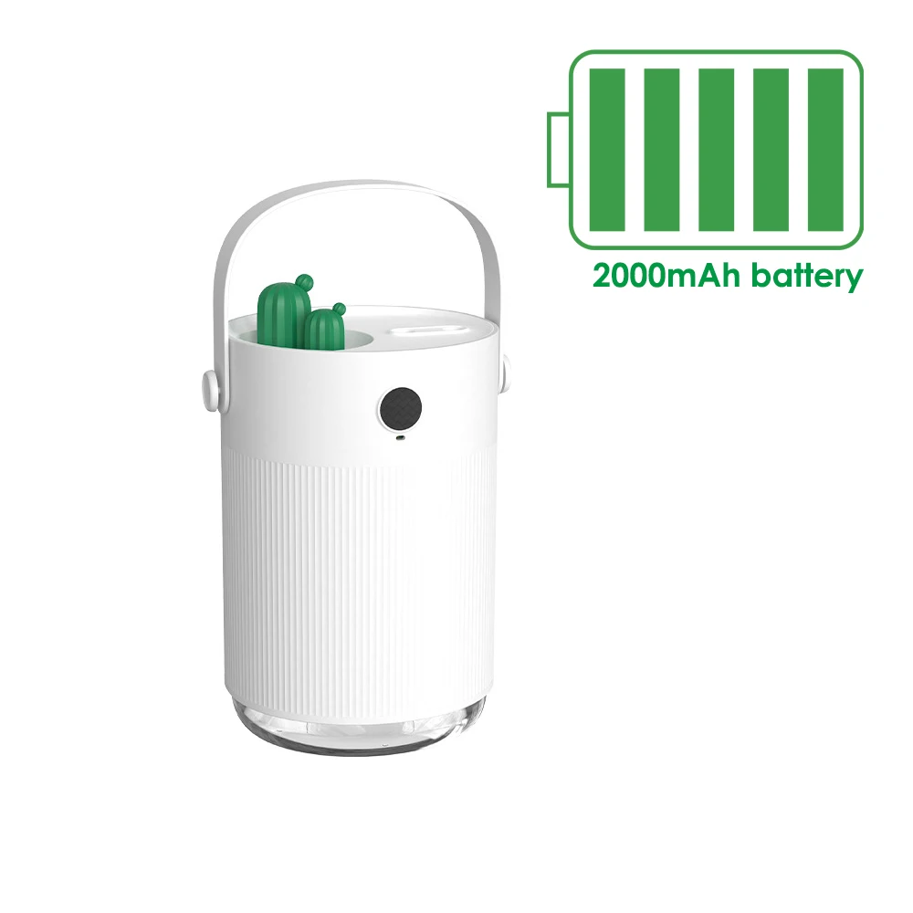 

Rechargeable Intelligent Humidity Detection Desktop Mist Maker 1000ml Sprayer Cute Cactus Double Spray Humidifier Diffuser