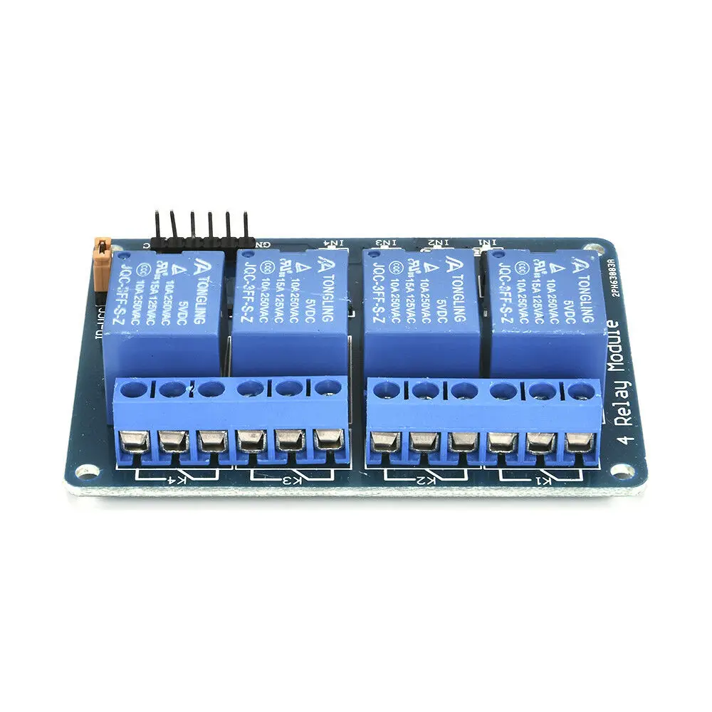 4 channel 1 2 4 8 канальный 5V релейный Щит Модуль платы для Arduino Raspberry Pi ARM YK - Габаритные размеры: 4 channel
