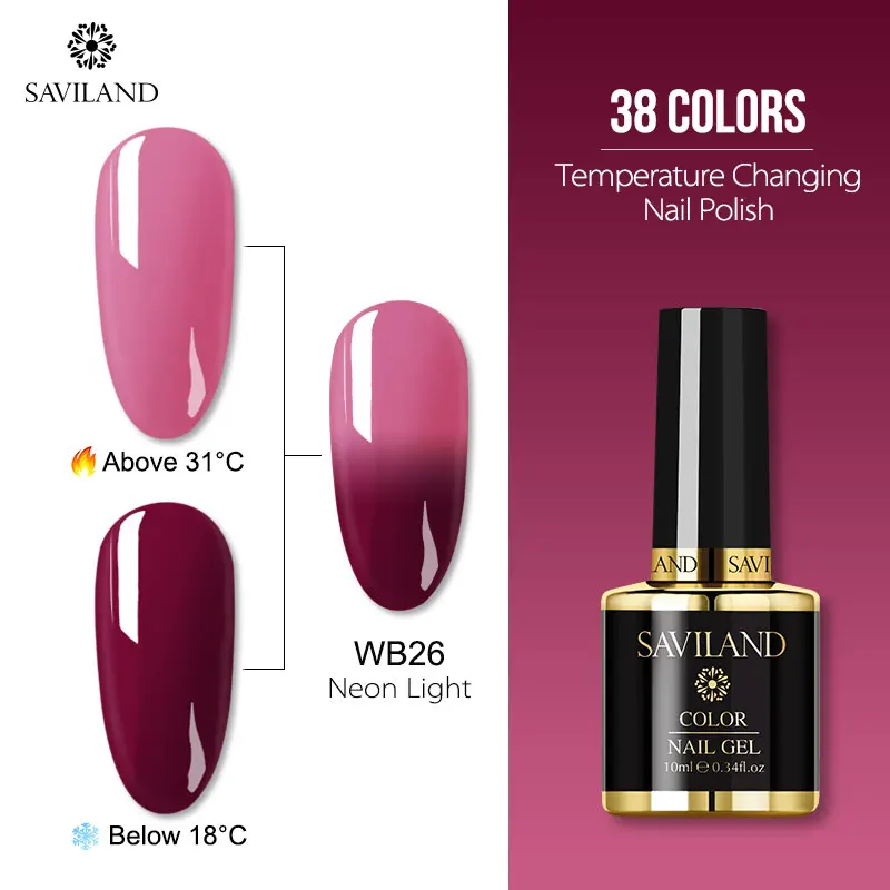 10ml WB26 SAVILAND температурный меняющий Цвет Гель-лак UV Vernis полуперманентный Блеск Гель-лак верхнее покрытие Гибридный лак для ногтей - Цвет: 10ml WB26
