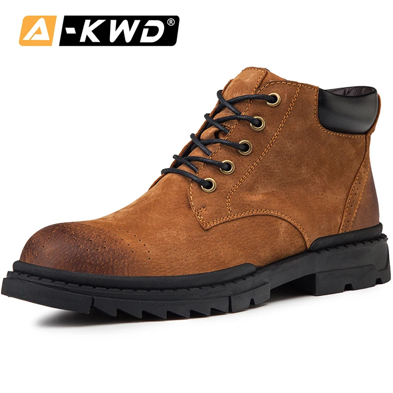

Fashion Man Winter Shoes High Tops Work Shoes Autumn Breathable Mens Boots Casual Pu Leather Sneakers Man Boots Black Work Boots