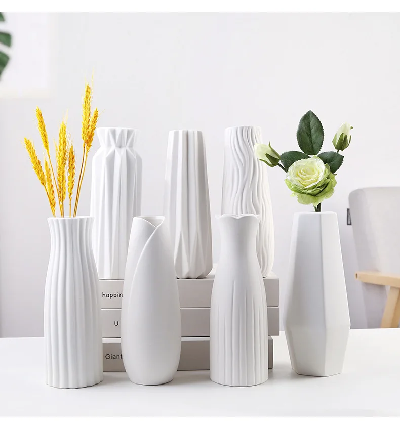 Новая декоративная ваза Ins маленькая свежая керамическая белая для