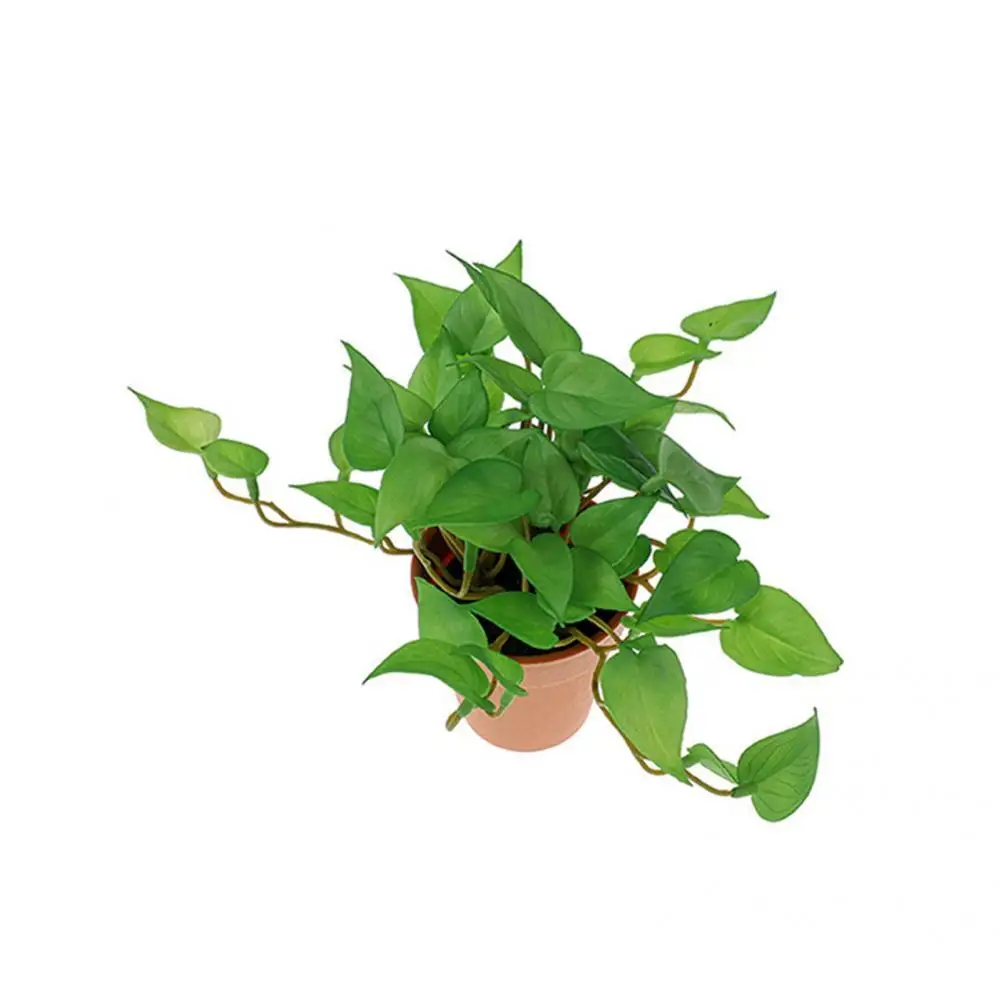 

Home Decor Practical Fake Begonia Green Radish Potted DIY Artificial Mini Greenery Potted Vibrant Color for Family