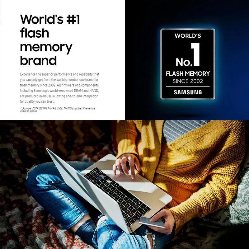 Samsung T7 Touch Portable SSD 500GB 1TB 2TB USB3.2 Fingerprint Recognition Unlock Type-C interface Solid State Drive NVMe |