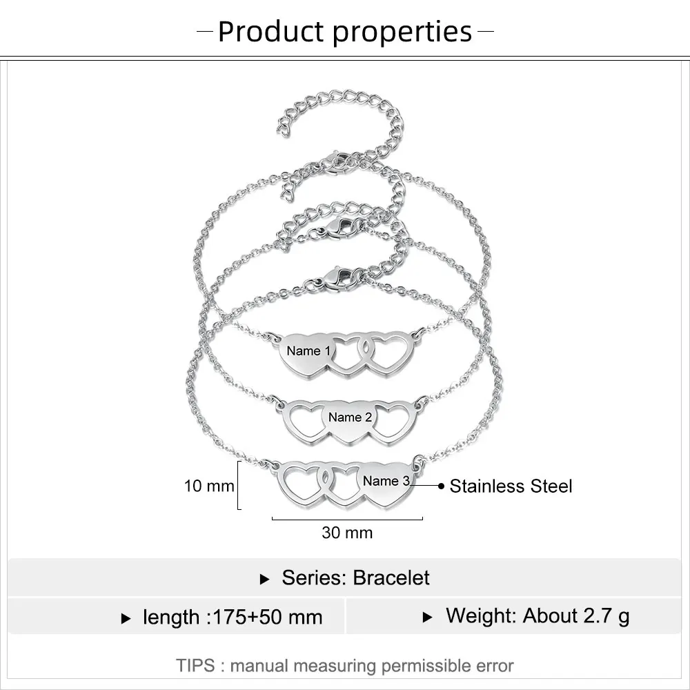 Браслеты женские с именем гравировкой сердца | Украшения и аксессуары