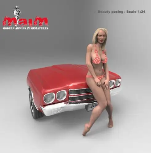 1/24 Смола Модель Строительный комплект фигурка машина и девушка (без машины) |