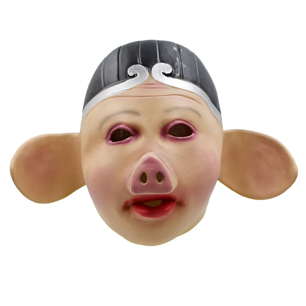 

Journey to the West Pig Bajie Latex Mask Masquerade Halloween Full Face Mask Toy New Year Party Decoration Props Funny Headdress